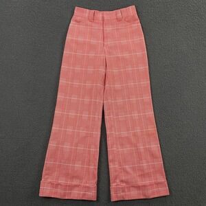 Vintage Levi's For Me Pants Womens size 25 Flare Bell Bottom Plaid Scovill 70s